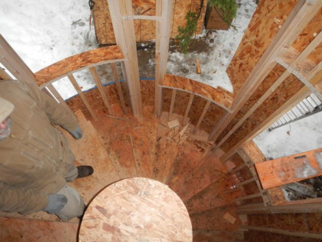 Looking Down The Spiral Staircase In The Turret