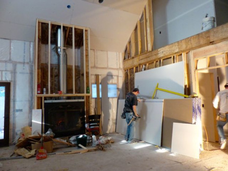 Drywall- Temporary Staircase Gone!