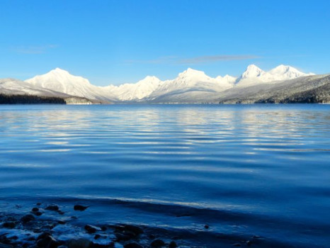 The Winter Vista Across Lake Mcdonald